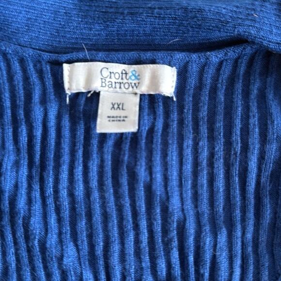 Croft & Barrow Blue Open Front Women's Cardigan Sweater Long Sleeve Sz 2XL - Picture 3 of 5
